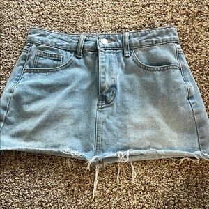 Light Blue Denim Mini Skirt